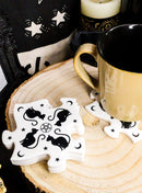 Ebros Wicca Black Cat Pentagram Star Moons Cork Backed Ceramic Coaster Set Of 4