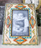 Set Of 2 Southwestern Indian Aztec Diamond Vectors Geometry 4"X6" Picture Frames