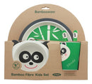 Ebros Panda 5 Piece Organic Bamboo Dinnerware Set For Kids Children Toddler Baby