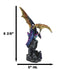 Metallic Blue Iridescent Dragon Protecting Castle On Mountain Cliff Figurine