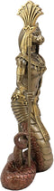 Ebros 11"H Egyptian Bastet Cat With Snake Holding Spear & Shield Statue 11"H - Ebros Gift