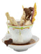 Magical Encounters Shocked Fairy Bathing In Tea Cup Figurine Fantasy Collectible