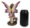 Ebros Fairyland 8 Inch Expecting a Baby Fairy Sitting on Mushroom Statue Figurine