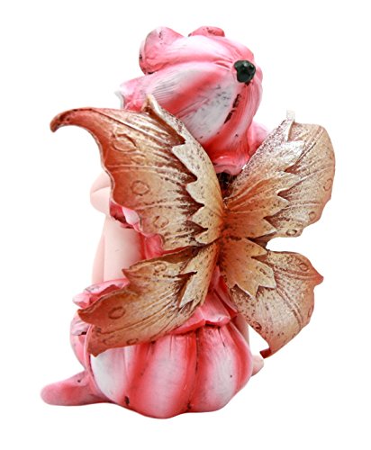 Ebros Miniature Fairy Garden Statue Pink Periwinkle Flower Fairy Collectible Figurine 3"H