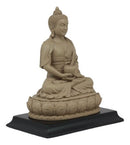 Meditating Buddha Shakyamuni On Lotus Throne Altar Statue 6"H On Wooden Pedestal