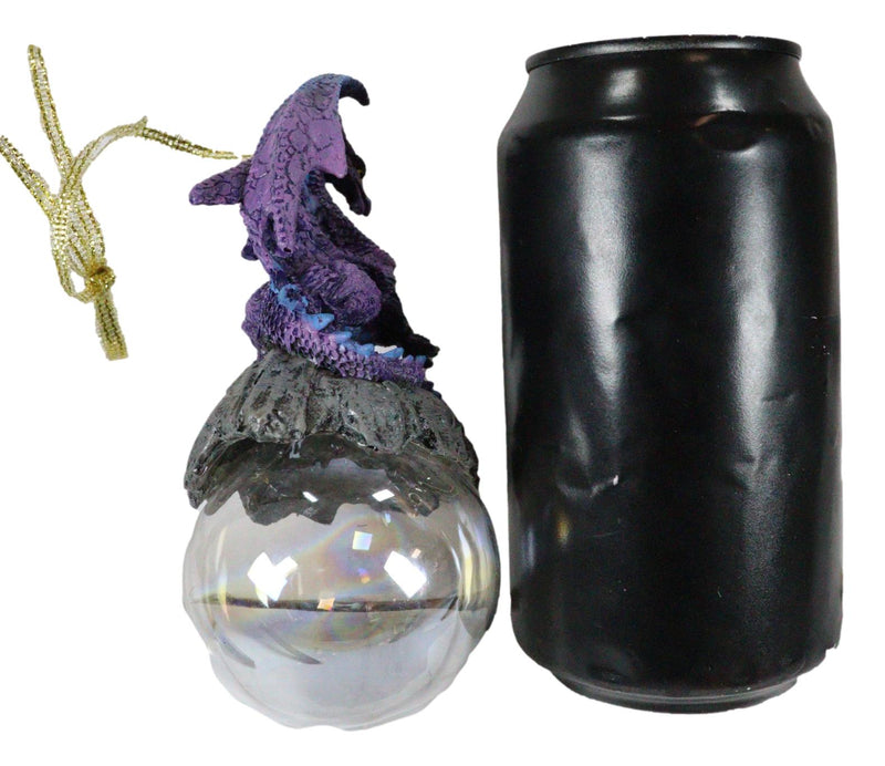 Ruth Thompson Midnight Dragon Perching On Glass Ball 5.25"H Ornament Figurine