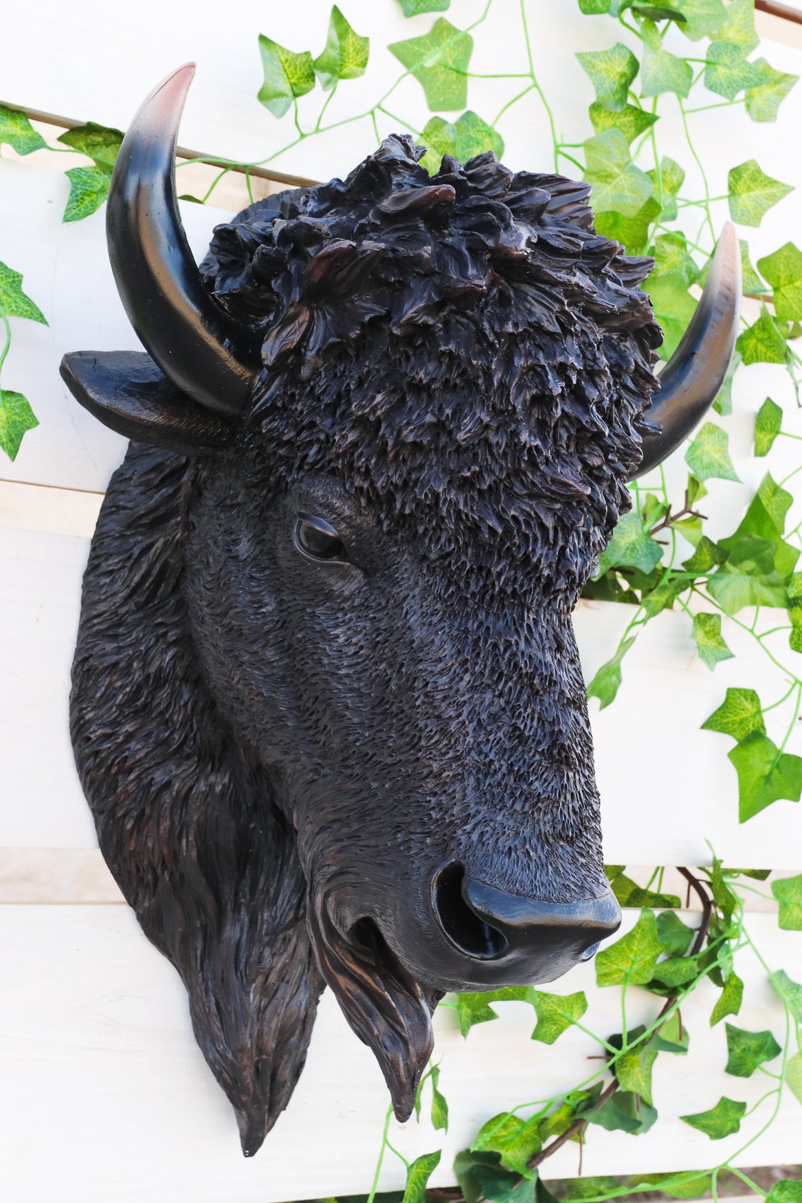 Ebros Large Bison Buffalo Hanging Wall Decor Sculpture Plaque Figurine 18.5" H - Ebros Gift