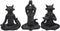 Ebros Larger 8.5"H See Hear Speak No Evil Zen Yoga Black Cats Figurine Set of 3