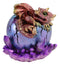 Ebros Red Dragon Wyrmling Nestling In Purple Egg With LED Night Light Figurine