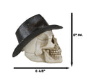 Western Cowboy Rodeo Skull Statue 6.75"Long Day Of The Dead Skull Figurine