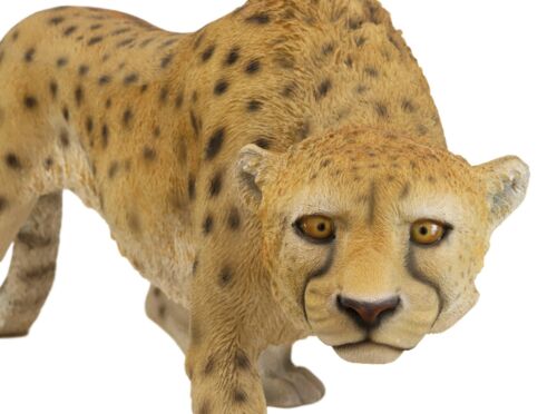 Large 49" Long Lifelike Safari Lightning Predator Prowling Cheetah Statue Decor