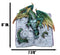 Guardian Of Bibliography Gold Green Dragon Emerging Out Of Spell Book Figurine