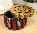 Ebros 12 Gauge Shotgun Shells Round Jewelry Box Decorative Figurine 3.5"Diameter