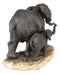 Ebros Gift African Savanna Majestic Elephant with Young Calf Figurine 8.5" L