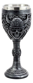 Viking Warrior Of Valhalla Skull Wine Goblet Gothic Celtic Knotwork Chalice