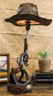 Western Six Shooter Gun Horseshoes Heel Spur Side Table Lamp With Cowboy Hat