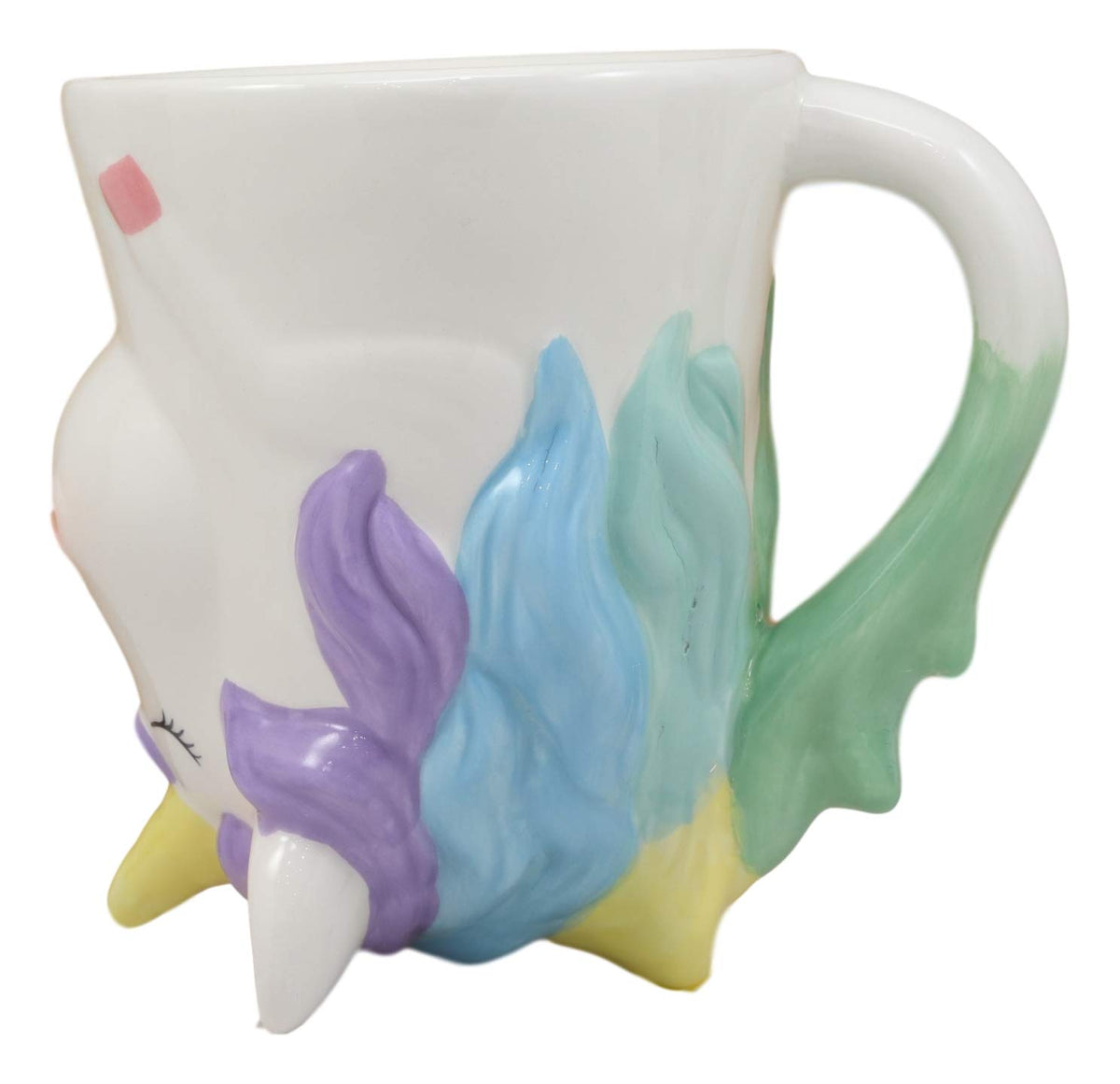Ebros Topsy Turvy Ceramic Mystical Rainbow Unicorn Smart Coffee Mug Drink Cup 11oz