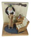 Buck Deer Smoking Pipe Hanging Hunter Wall Trophy On Living Room Wall Figurine