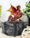 Red Dragon Perching On Pentagram Star With Celtic Rune Knotwork Decorative Box