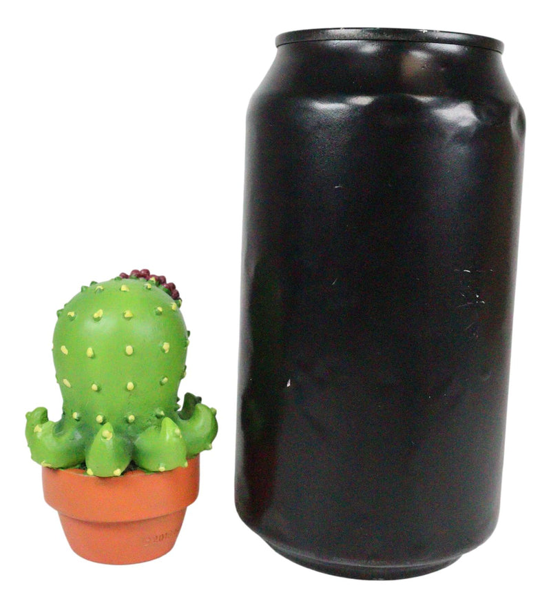 Ebros Octoprickles Octopus Faux Succulent Cactus With Flower In A Pot Mini Figurine