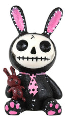 Ebros Furry Bones Bun Bun Black Pink Polkadot Tie Bunny Rabbit Skeleton Figurine 3"H