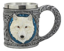 Ebros Celtic Direwolf Ghost White Wolf Coffee Mug 14oz Animal Totem Spirit Wolf Mug