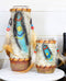 Southwestern Dreamcatcher Turquoise Feather Tea Light Votive Candle Holders Set