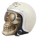 Ebros Aviation Airman Fighter Pilot Helmet Skull With Aviator Sunglasses Shades Statue Ossuary Skeleton Macabre Halloween Graveyard Spooky Skulls Figurine