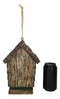 Rustic Western Cozy Faux Wooden Cabin Birdhouse Bird Feeder House Branch Hanger