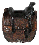 Set Of 2 Rustic Western Cowboy Horse Saddle Money Coin Savings Piggy Banks