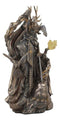 Arthurian Legend Wizard Merlin With Excalibur Sword Statue Magic Fire Prophet