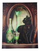 Absinthe Spirit Magical Potion Black Cat By Mirror Wood Framed Canvas Wall Decor