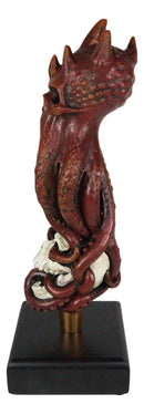 Ebros Red Octopus Demon King Crushing Skull Novelty Beer Tap Handle Figurine With Base