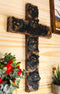 Rustic Western Forest Black Bears Faux Wooden Tree Wall Cross Decor 14" H