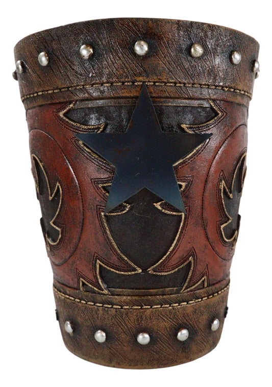 Rustic Western Lone Star Cowboy Country Bootcut Dry Waste Basket Trash Bin