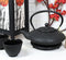 Ebros Japanese Forest Black Heavy Cast Iron Tea Pot Set With Trivet and Cups Set
