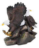 Patriotic Freedom End to End American Bald Eagles Bookends Pair Set Sculptures