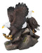 Patriotic Freedom End to End American Bald Eagles Bookends Pair Set Sculptures