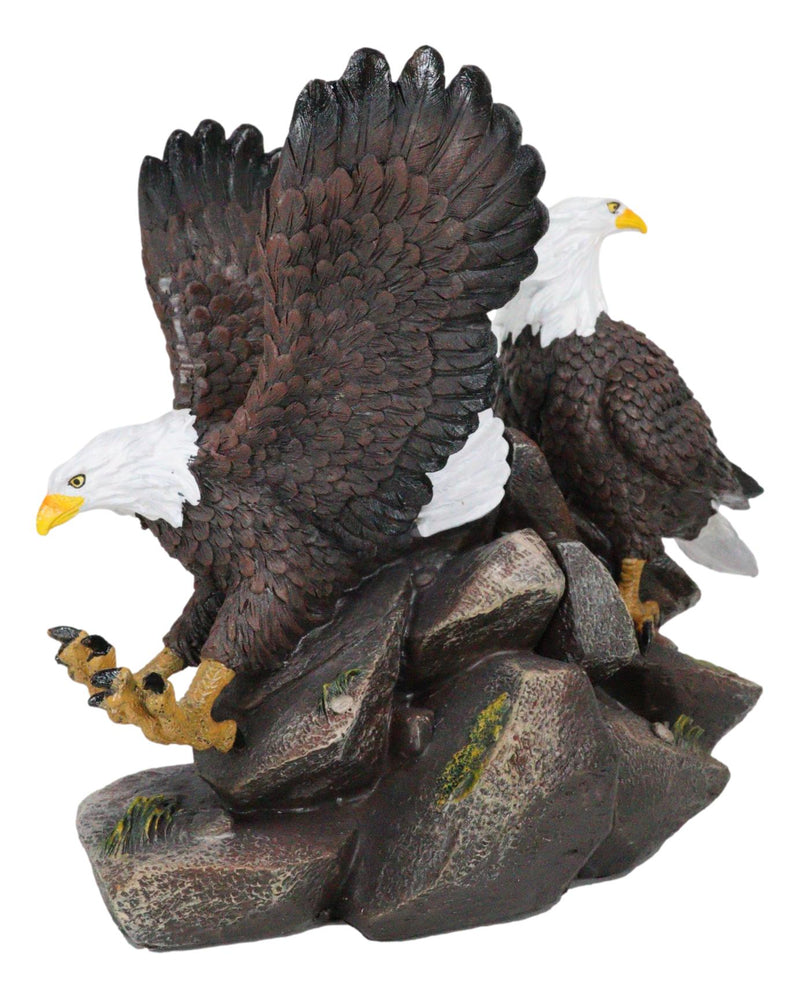 Patriotic Freedom End to End American Bald Eagles Bookends Pair Set Sculptures