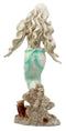 Ebros Capiz Turquoise Standing Mermaid Figurine 11.5"H Ocean Aquamarine Coral Goddess