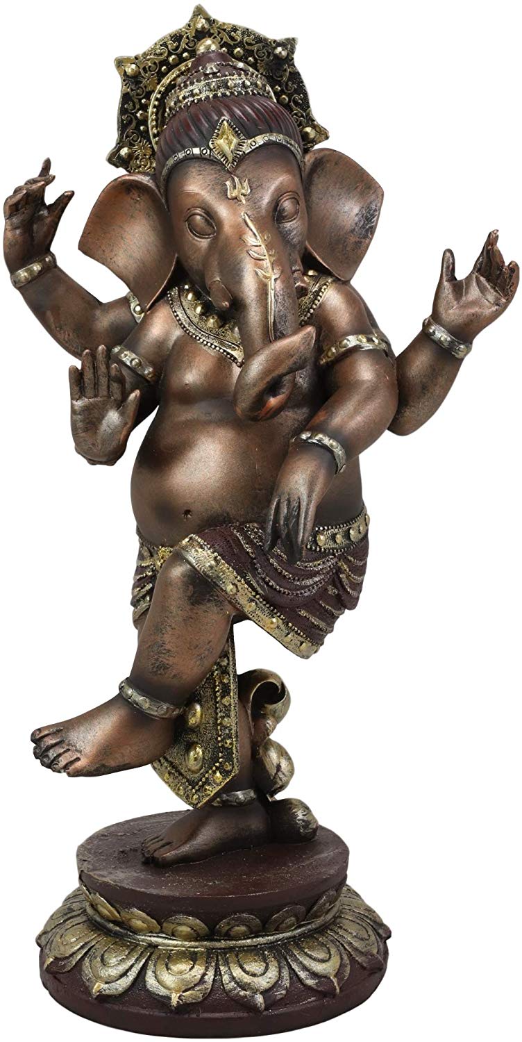 Ebros 13" Tall Hindu Dancing Ganesha Chaturthi in One Legged Yoga Pose Statue - Ebros Gift