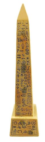 Ebros Egyptian Temple of Ra Sand Desert Obelisk With Hieroglyphs Statue 8" Tall