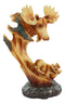 Ebros Rustic Faux Wood Wildlife North American Moose With Calf Figurine