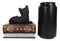 Wicca Mystical Black Cat Sitting On Book Of Spells Stack Decorative Jewelry Box