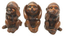 Ebros Faux Wood See Hear Speak No Evil Monkeys Three Wise Ape Of Jungle Figurine Set