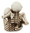 See Hear Speak No Evil Stacked Up Comical Skeletons Pen Holder Statue Figurine
