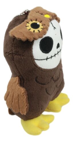 Ebros Furry Bone Skeleton Hootie The Brown Owl Plush Toy Doll Collectible 5.75"H