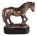 Rustic Western Clydesdale Tinker Mare Horse Pony Figurine With Trophy Base