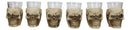 Ebros Grinning Skull Shot Glass Set of 6 Altar of Skulls Skeleton Ossuary Skull