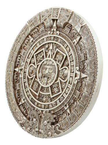 Aztec Maya Solar Sun Xiuhpohualli & Tonalpohualli Wall Calendar Plaque Figurine